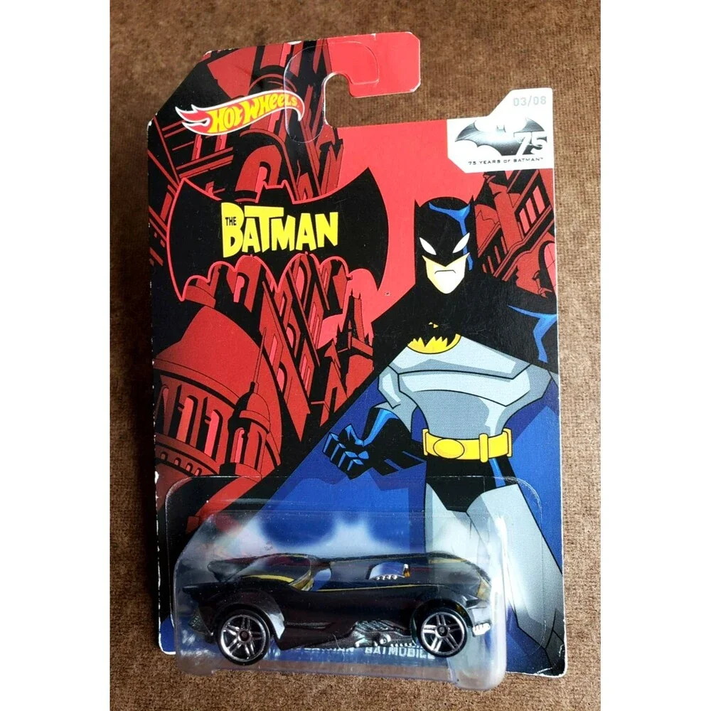 2014 Hot Wheels THE BATMAN BATMOBILE Black 75 YEARS OF BATMAN SERIES #03/08 1:64